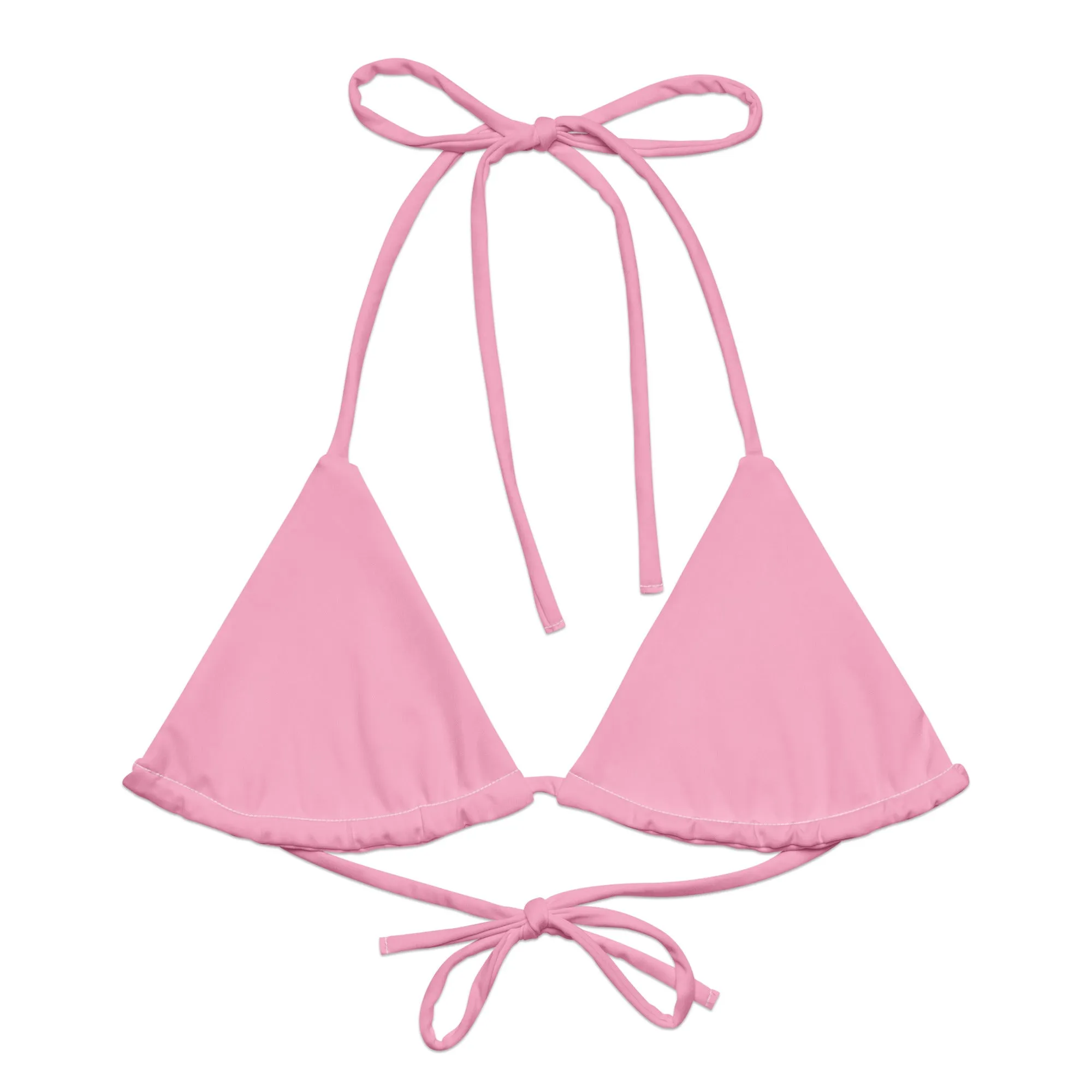 TRIANGLE STRING BIKINI TOP ECO - FAIRY FLOSS PINK