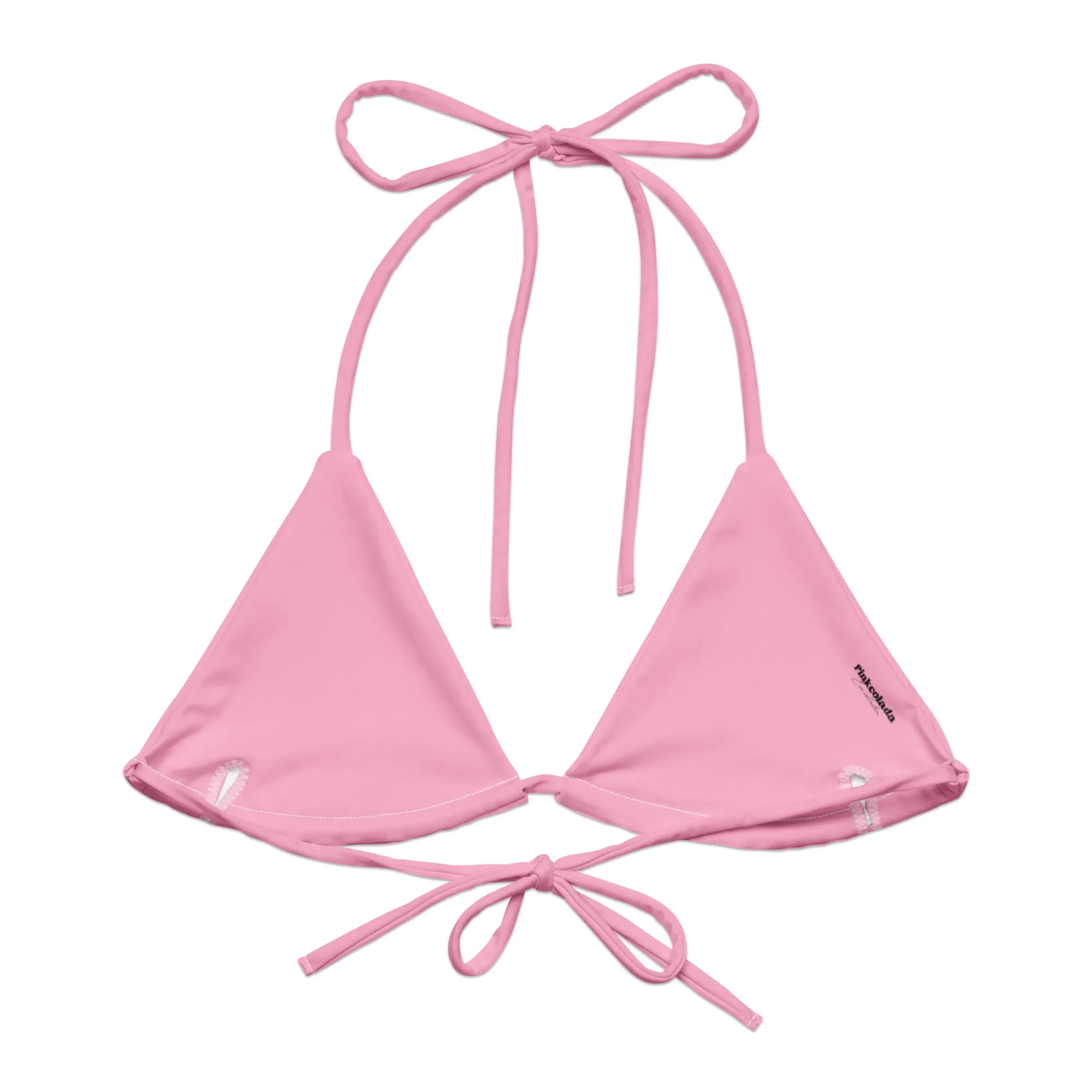 TRIANGLE STRING BIKINI TOP ECO - FAIRY FLOSS PINK