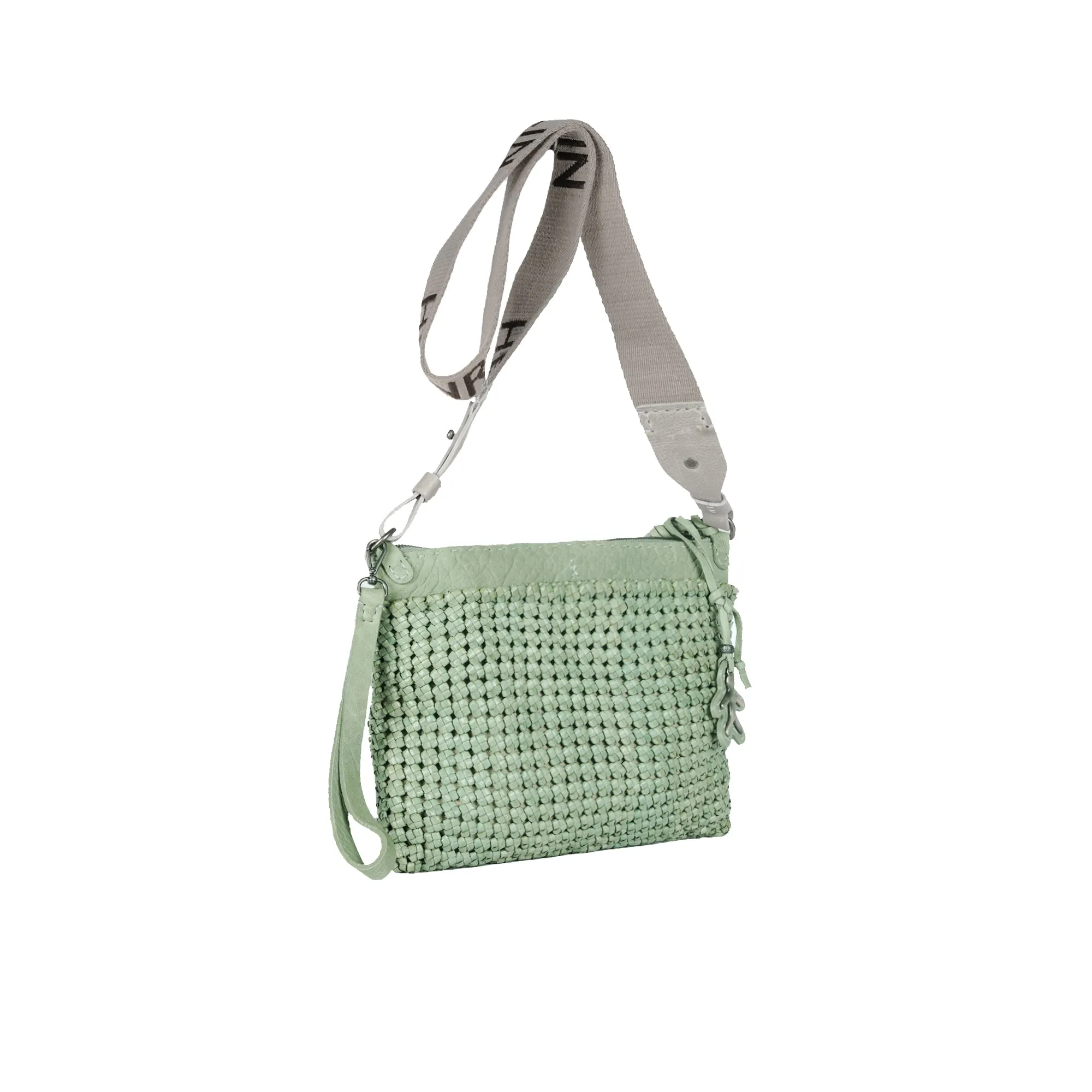 Zip Clutch S HB Intreccio Crochet Light Green